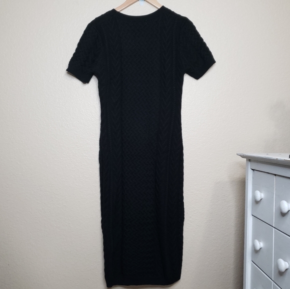 Honey Punch  Black Cable Knit Sweater Dress - Picture 4 of 13